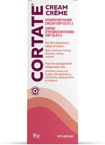 Cortate 氢化可的松乳膏，缓解皮肤刺激、瘙痒、干燥、脱屑和发红，15 克