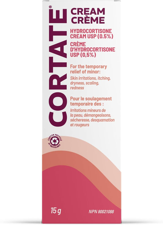Cortate 氢化可的松乳膏，缓解皮肤刺激、瘙痒、干燥、脱屑和发红，15 克
