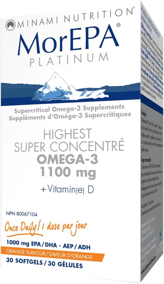 Minami MorEpa Platinum Omega-3 1100mg Softgels, 30 Count, Orange