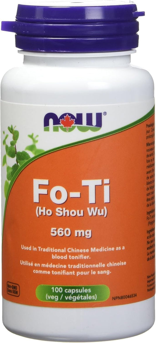 NOW Supplements 何首烏 560 毫克膠囊，100 粒