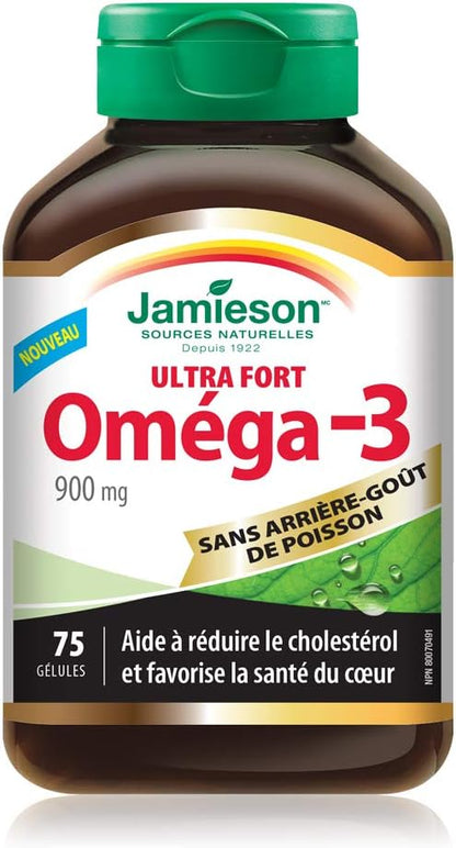 无鱼腥味 Omega-3 900 毫克超强效，75 片（1 包）和维生素 D 2500IU 全新 180 片