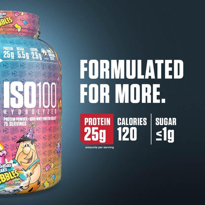 Dymatize ISO100 Hydrolyzed Protein Powder, 100% Whey Isolate Protein, 25g of Protein, 5.5g BCAAs, Gluten Free, Fast Absorbing, Easy Digesting, Birthday Pebbles, 20 Servings