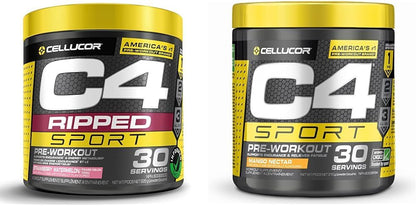 C4 Ripped Sport 草莓西瓜味运动前粉，Informed-Choice 认证运动前粉能量运动前粉，芒果汁蜜