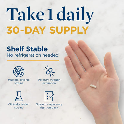 Renew Life® Probiotics Ultimate Flora® Ultimate Care Probiotic, Helps manage antibiotic-associated diarrhea, 100 Billion Active Cultures 30 Vegetarian capsules