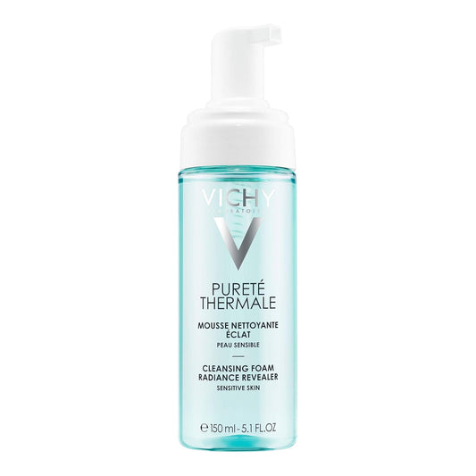 Vichy Foaming Facial Cleanser, Pureté Thermale Purifying Foaming Water Cleanser for Sensitive Skin, Soap-Free, Paraben-Free, and Hypoallergenic, 150mL