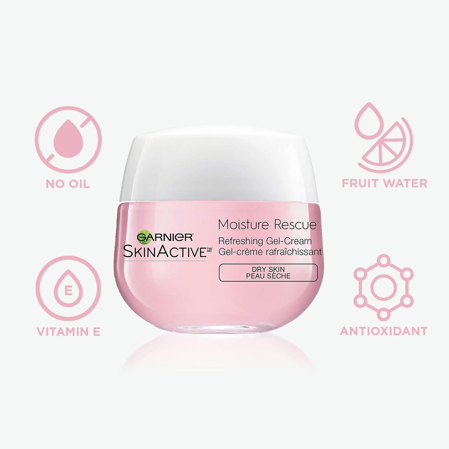 Garnier Moisture Rescue Refreshing Gel-Cream for Dry Skin. 24H Hydration, 50 mL