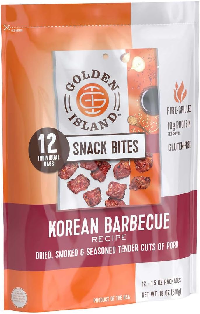 Golden Island Asian Tradition with a twist Snack Bites Smoked and Seasoned 1.5 Oz - 12 Pack