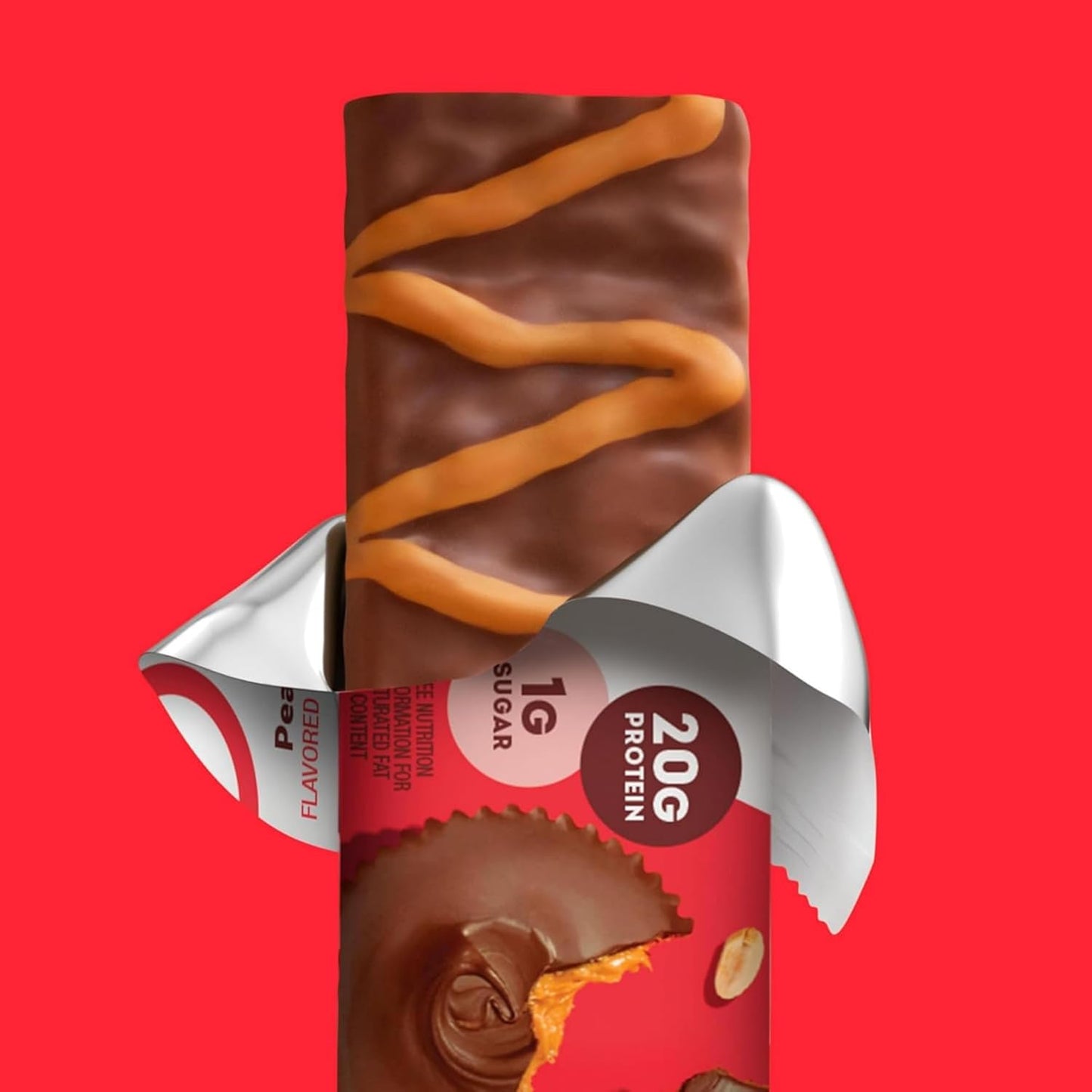 ONE 蛋白棒，花生酱杯，无麸质蛋白棒，含 20 克蛋白质，仅含 1 克糖，适合高蛋白饮食的零食，60 克（12 包）[包装可能有所不同]