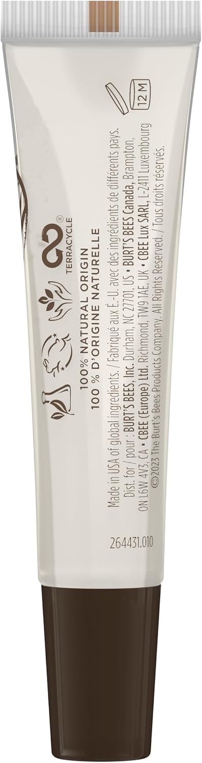 Burt's Bees 丰唇精华，蕴含 100% 天然乳木果油 + 透明质酸 | 丰唇膏，令双唇柔软亮泽 | 1 支装 - 透明