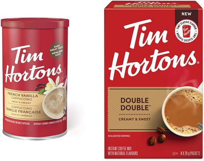 Tim Horton 速溶卡布奇诺，法式香草味，16 盎司和双倍双倍包装，8 包