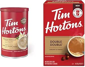 Tim Horton 即溶卡布奇諾，法式香草味，16 盎司和雙倍雙倍包裝，8 包
