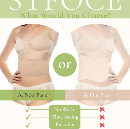 STFOCE 20pcs Castor Oil Pack Wrap, Large Castor Oil Pack Self-Adhesive, 11.8"x6.3", No Leakage, No Wash, Disposable