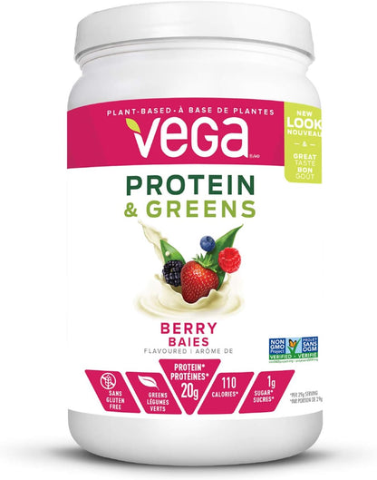 Vega 蛋白和蔬菜巧克力味（16 份）+ Vega 蛋白和蔬菜浆果味（21 份）植物蛋白粉加蔬菜