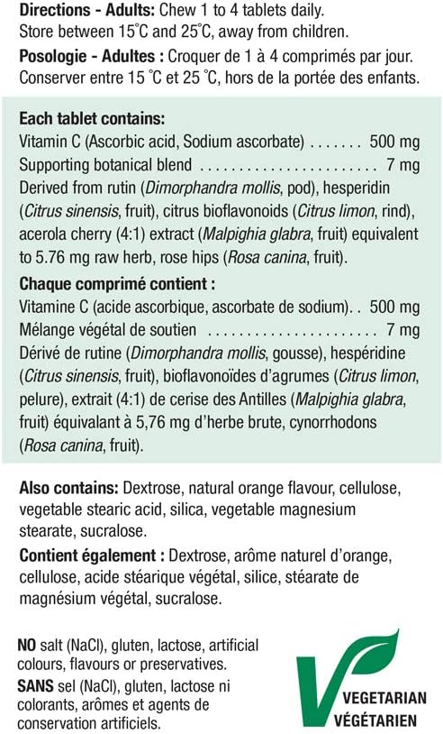 Jamieson 咀嚼片 维生素 C 500 毫克 + 锌 50 毫克 套装