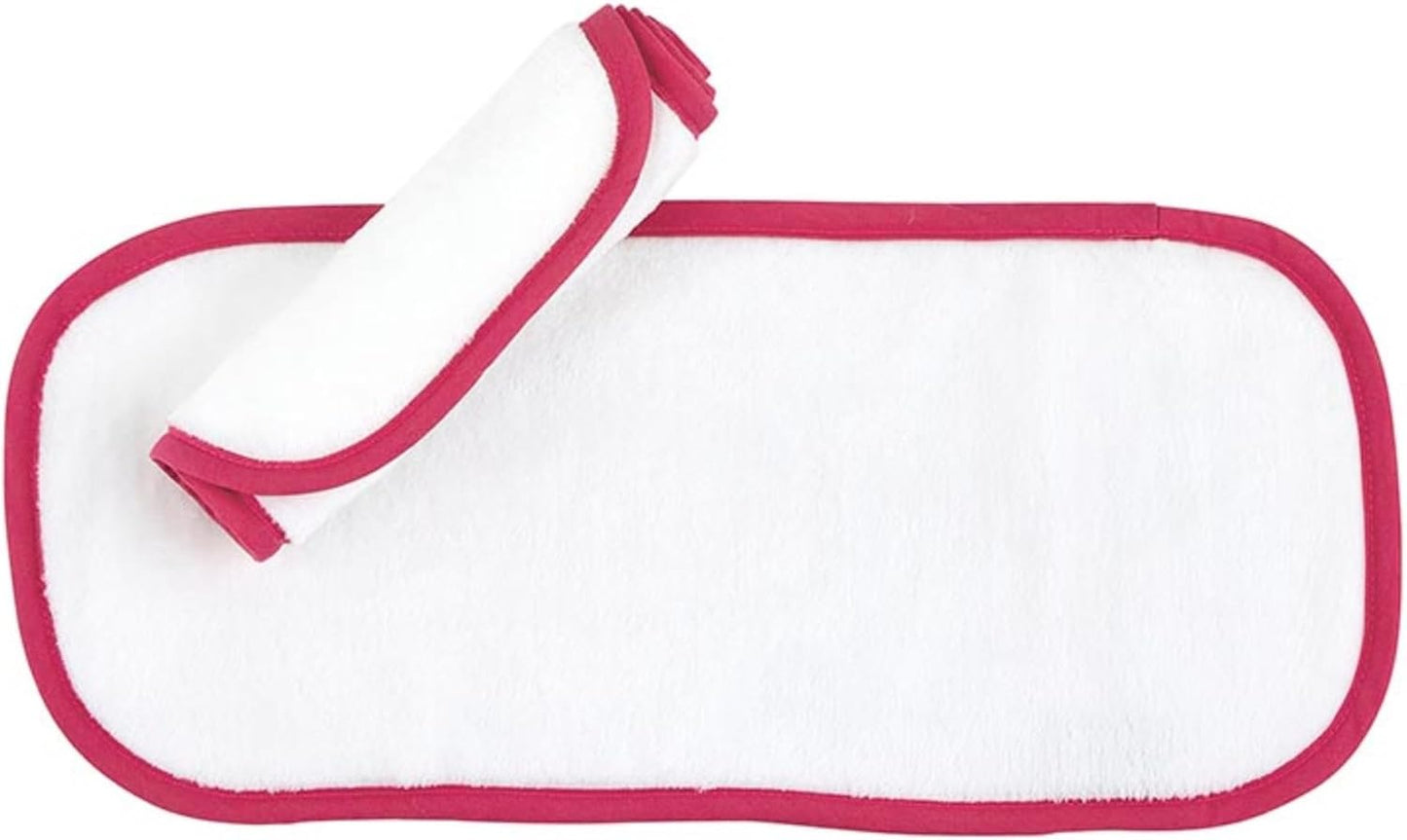Bella Sleep + Spa Reusable Makeup Remover Facial Cloths and Scrunchie Facial Care Set, 3-Piece, Hot Pink