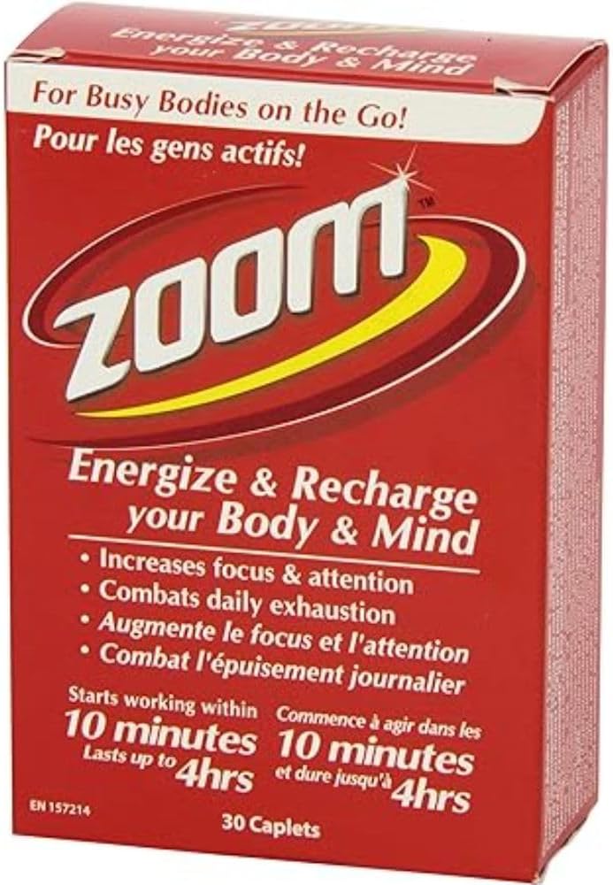 Nu-Life Zoom，10 分鐘內見效，能量持續長達 4 小時 | 無糖能量飲料，30 粒膠囊