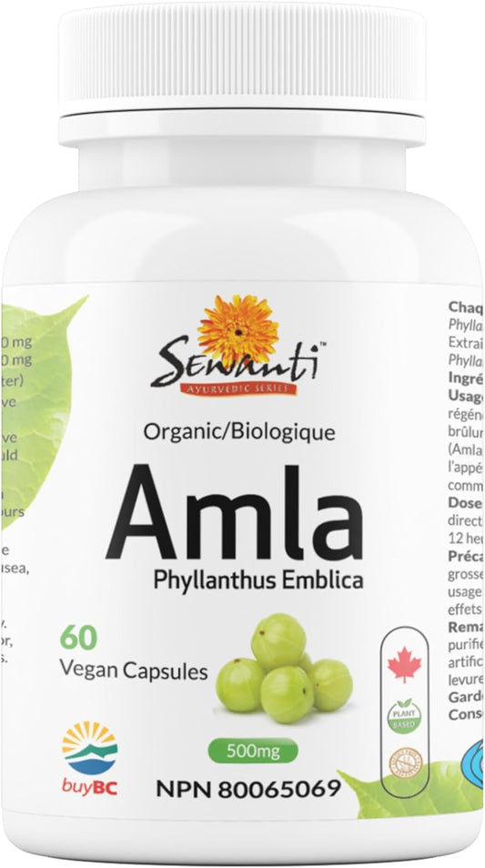 Sewanti Organic Amla Digest, Digestant, Laxative, rejuvenative, NPN 80065069, 60 Vegan High Potency Extract Capsules, 500mg