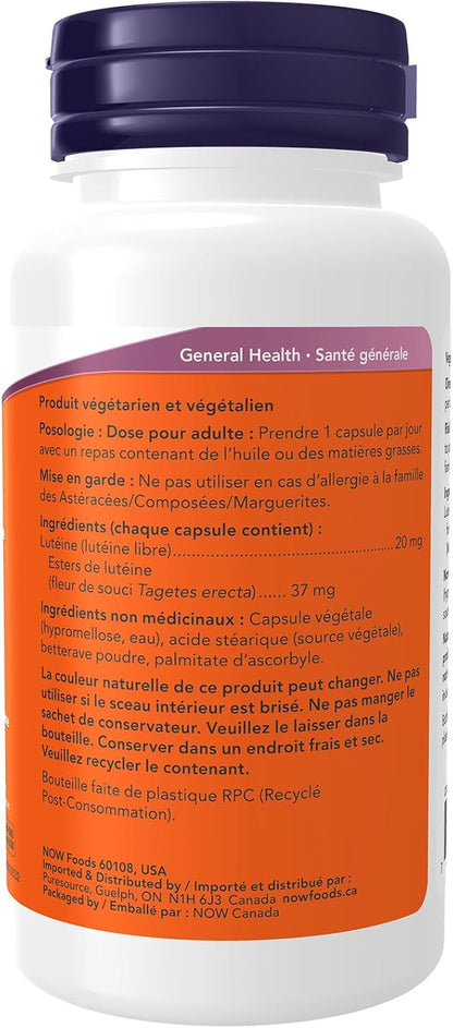 NOW Supplements，葉黃素 20 毫克（來自葉黃素酯），90 粒素食膠囊