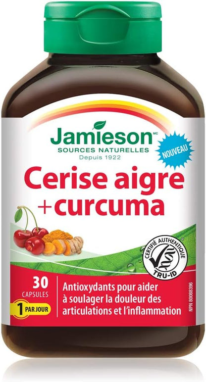 Jamieson 膠原蛋白薑黃複合物，60 粒 & 酸櫻桃和薑黃，30 粒
