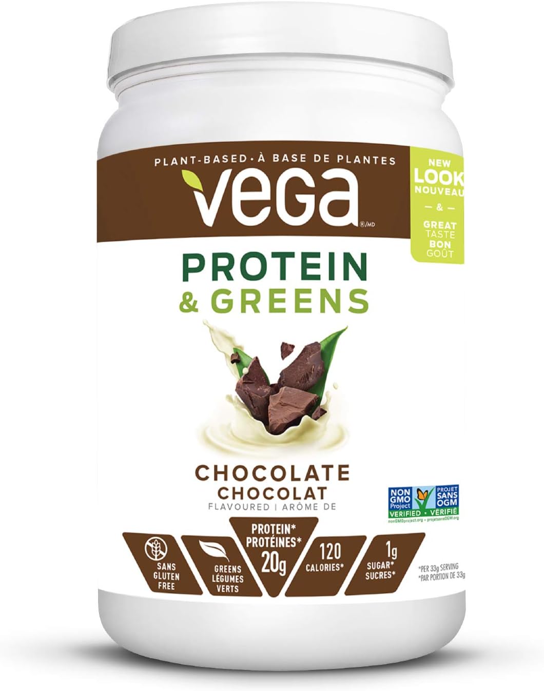Vega 蛋白與蔬菜巧克力口味（19 份）| 椰子杏仁口味（18 份）植物性蛋白粉加蔬菜