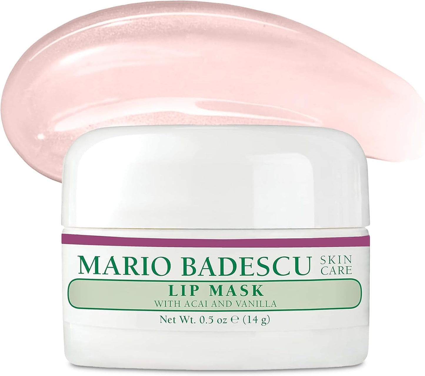 Mario Badescu Lip Mask with Acai and Vanilla for All Skin Types, Overnight Lip Treatment Enriched With Skin Softening Coconut Oil and Hydrating Shea Butter, 0.5 Ounces