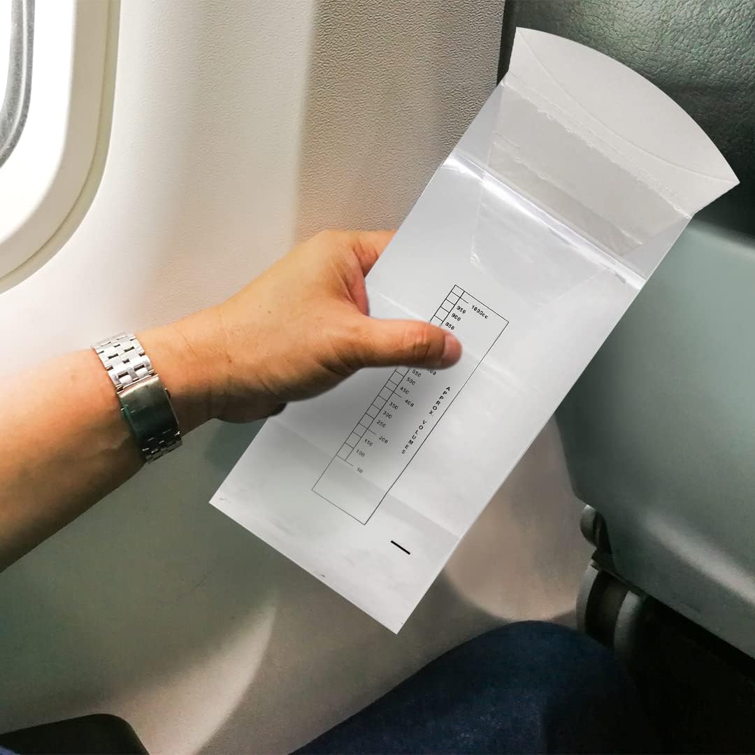 Ever Ready 急救嘔吐袋，附漏斗和防漏止回閥，適用於旅遊、計程車、暈車、孕婦、兒童等 - 12 個裝