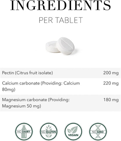 New Nordic Frutin 胃凝胶 - 无糖、素食咀嚼抗酸剂 - 支持缓解胃酸 - 采用柑橘果胶制成 - 48 片咀嚼片（2 包）