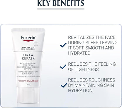 EUCERIN Urea Repair Replenishing Day and Night Face Cream Set for Dry to Very Dry Skin