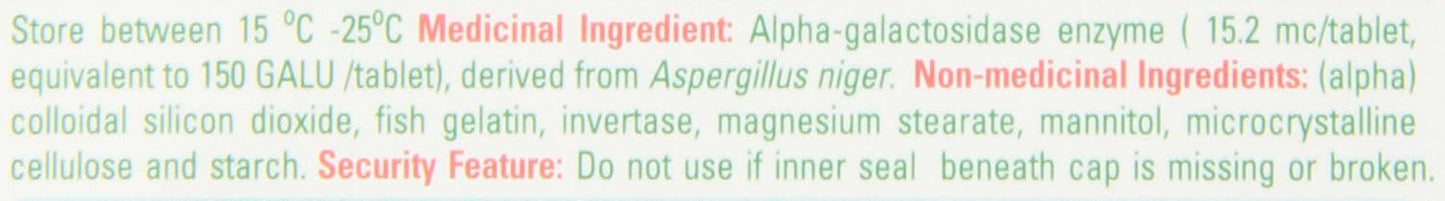 Beano Tablets，消化酶补充剂，缓解胀气 - 60 片 - 有助于缓解腹胀，缓解胃部不适