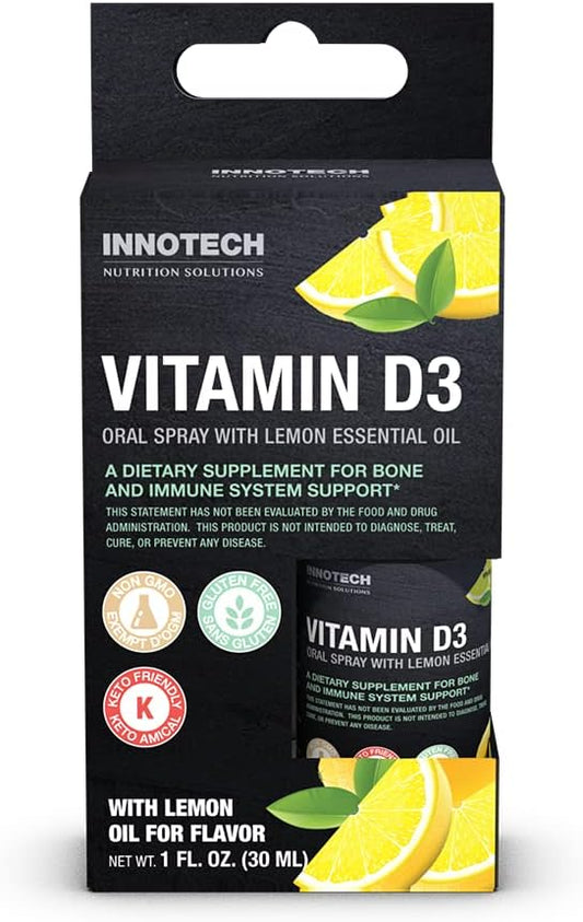 Innotech Nutrition 维生素 D3 口腔喷雾，柠檬味 - 25 毫升