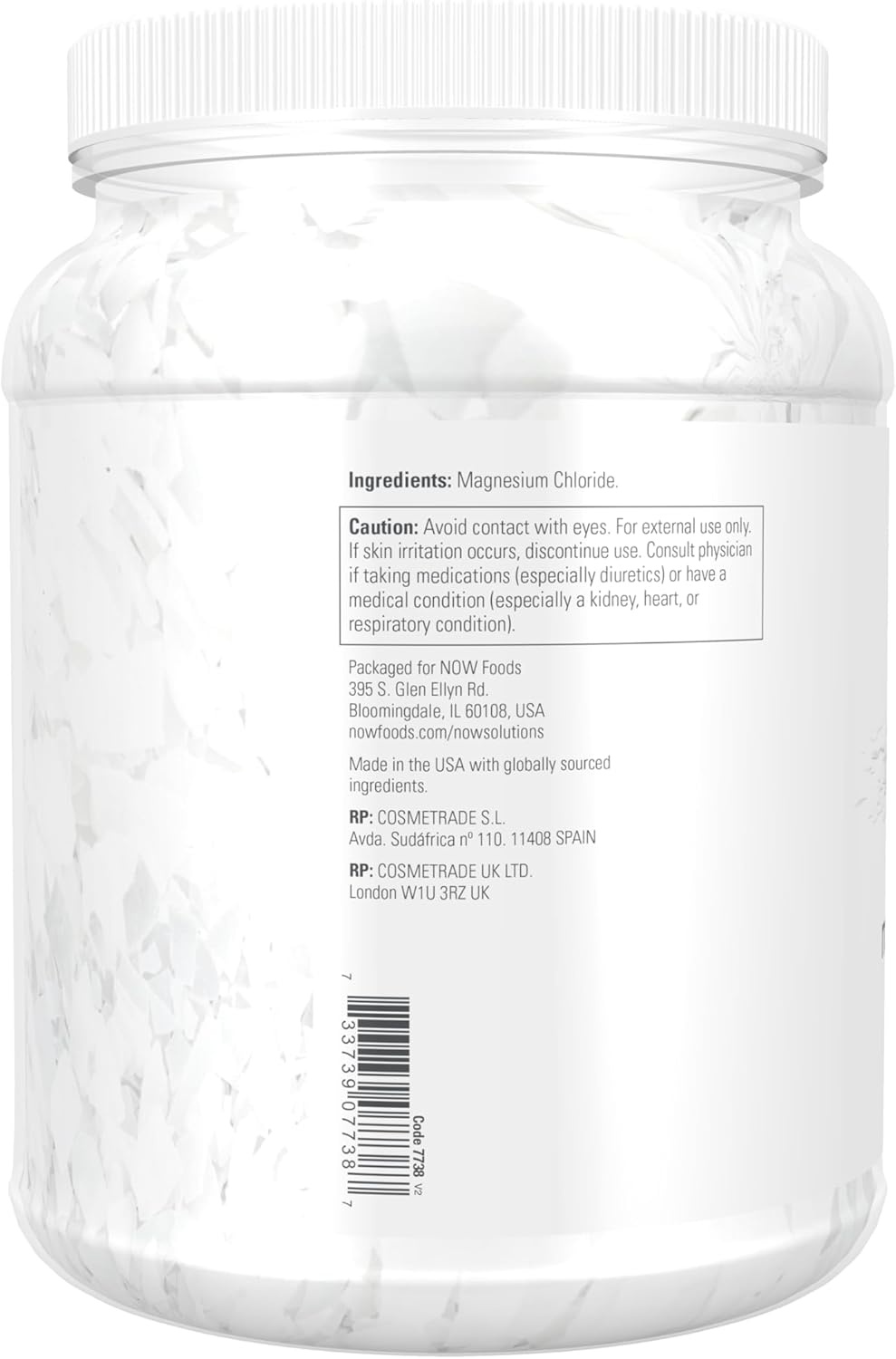 NOW Solutions，鎂片，100%純，來自古代Zechstein海床，高濃度，1531克