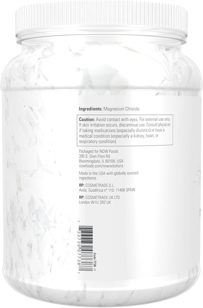 NOW Solutions，鎂片，100%純，來自古代Zechstein海床，高濃度，1531克