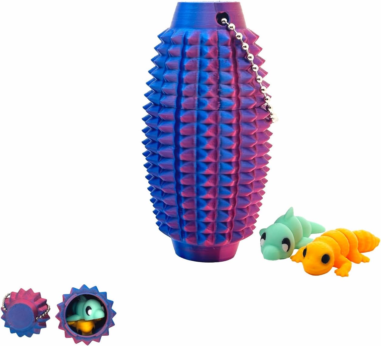 Upgrade 3D Printed Pain Fidget, 3D Printed Pain Fidget with Animals - Purple