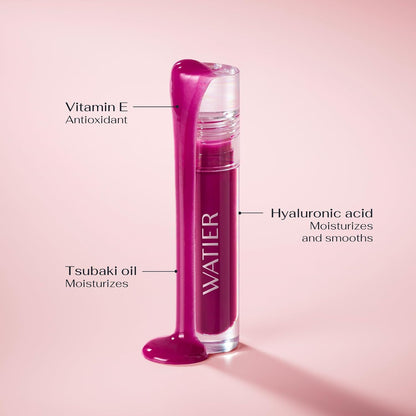 Lise Watier Love My Lips Caring Lip Oil, Framboise, High Shine Finish, Non-Sticky and Silky Texture, Hydrating Formula, Paraben-Free, 4 mL