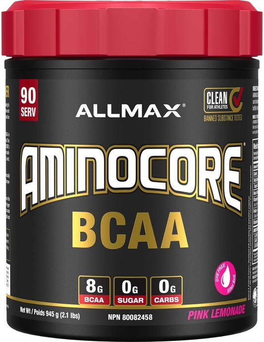 ALLMAX Nutrition Allmax Aminocore 945克粉红柠檬水 - 100% 纯支链氨基酸 - 无麸质 945克粉红柠檬水