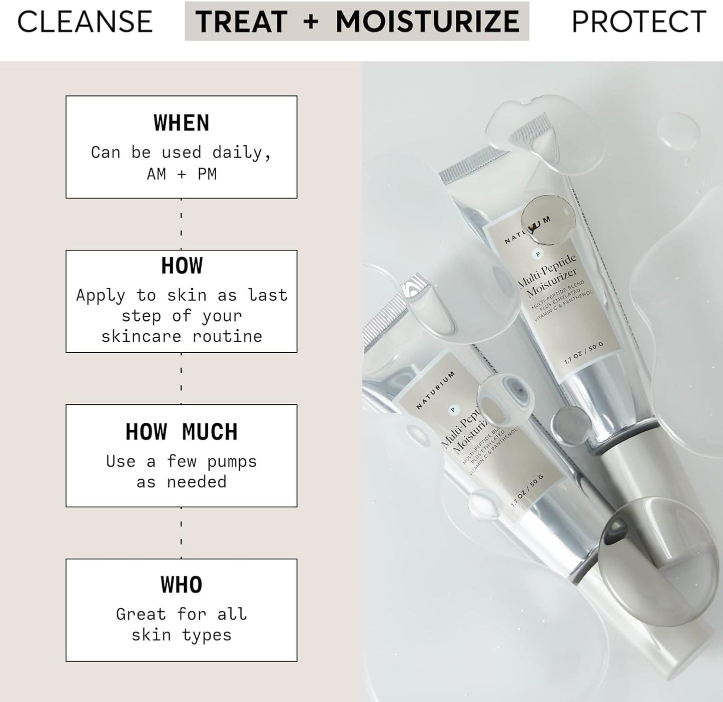 Naturium Multi-Peptide Moisturizer | Hydrating Face Cream, With Vitamin C & Panthenol | 1.7 FL OZ / 50 ml