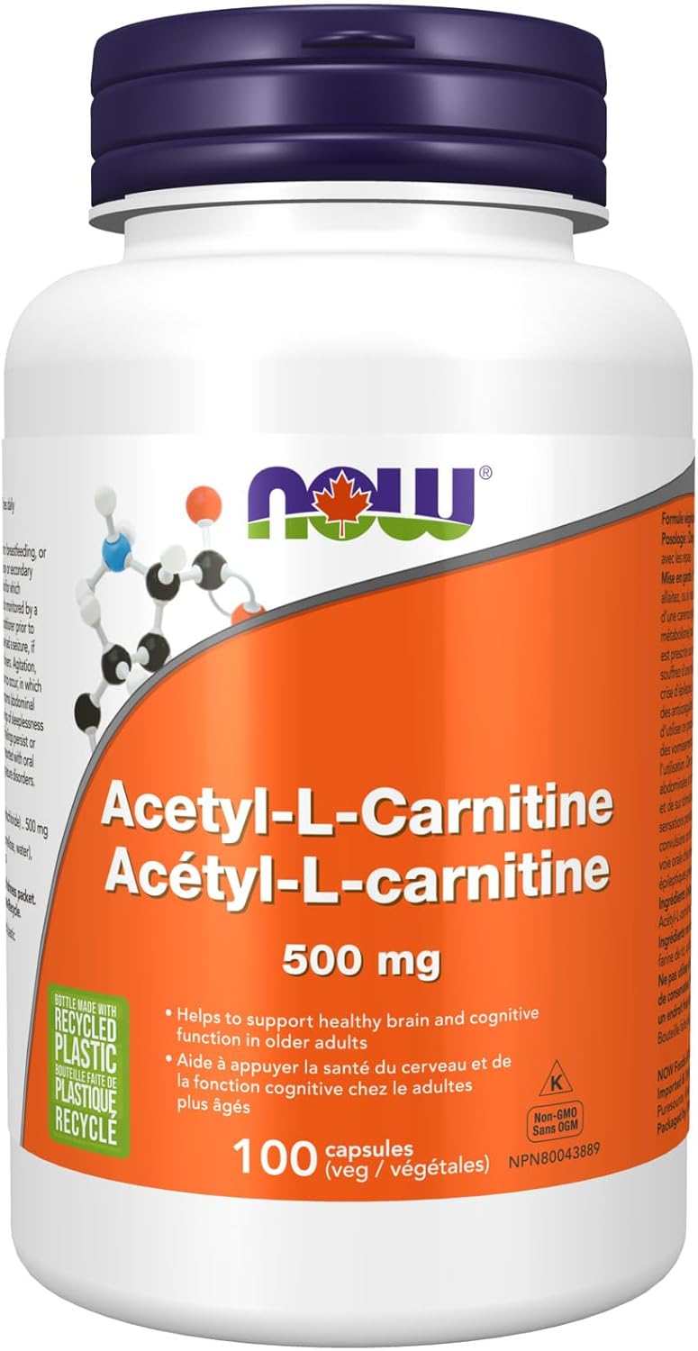NOW Supplements, 乙醯左旋肉鹼 500 毫克，胺基酸，腦部和神經細胞功能，100 粒素食膠囊
