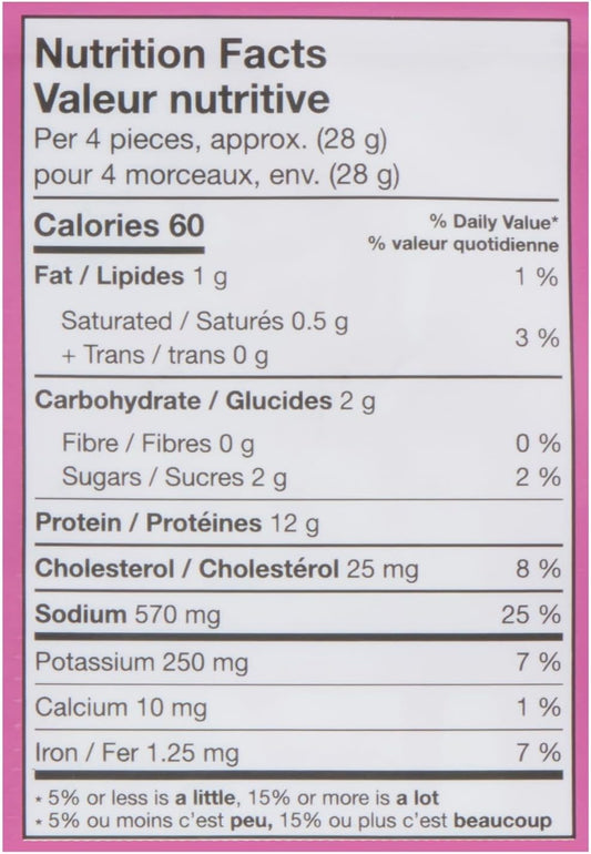 Meridian Smokehouse 100% Grass-Fed Beef Jerky - Traditional - 6 Pack - Made in Canada - Gluten Free - No Hormones or Antibiotics - No Artificial Additives