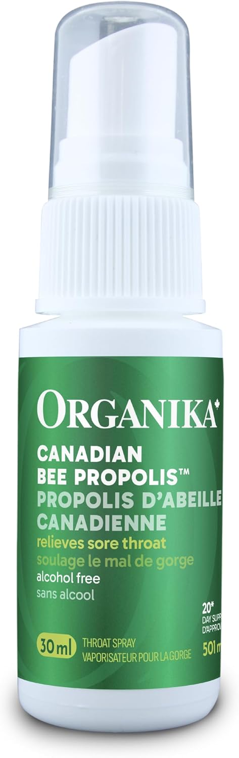 Organika 蜂胶喉咙喷雾 - 无酒精，舒缓，免疫支持 - 30ml