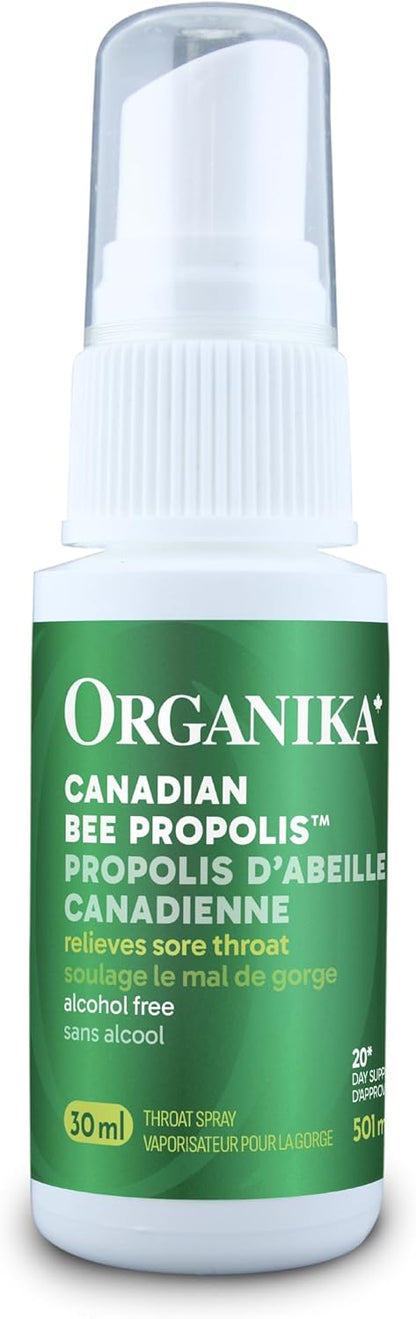 Organika 蜂胶喉咙喷雾 - 无酒精，舒缓，免疫支持 - 30ml