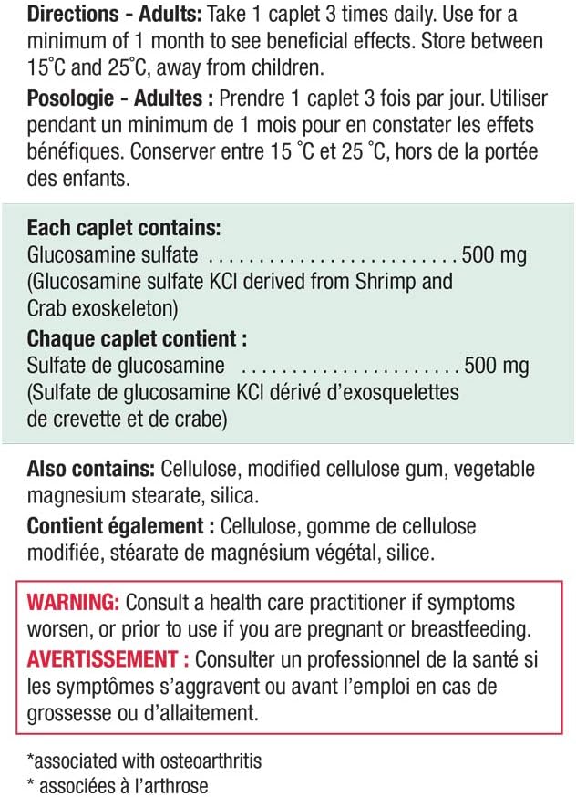 Jamieson 葡萄糖胺 500 毫克胶囊，加量装，缓解骨关节炎相关关节疼痛，并防止软骨退化。非转基因，无麸质，360 粒胶囊，加拿大制造