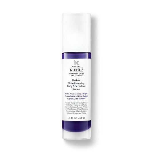 Kiehl's Daily Micro-Dose Anti-Aging Retinol Facial Serum, Reduces Wrinkles, Firms Skin, Evens Skin Tone, Youth Renewing & Hydrating Formula, with Retinol & Ceramides, Paraben-free - 50 ml