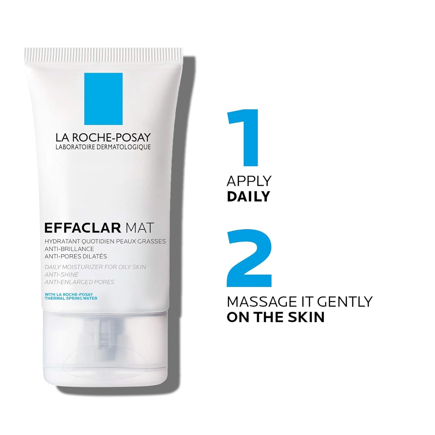 La Roche-Posay FACE MOISTURIZER, Effaclar Mat Mattifying Balancing Zinc for Oily or Acne prone Skin with Glycerin, Salicylic Acid. Anti Shine, Anti-Enlarged pores. Paraben-Free, Travel Size, 40ml