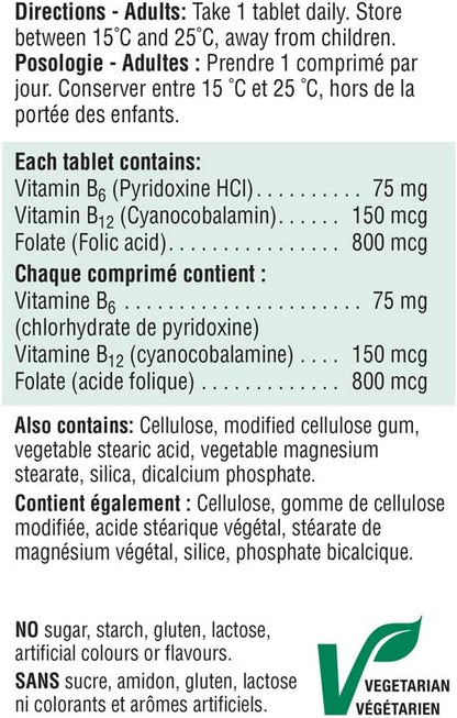 Jamieson 钙镁锌复合片，200 粒（1 包）以及维生素 B6、维生素 B12 和叶酸复合片，110 粒（1 包）