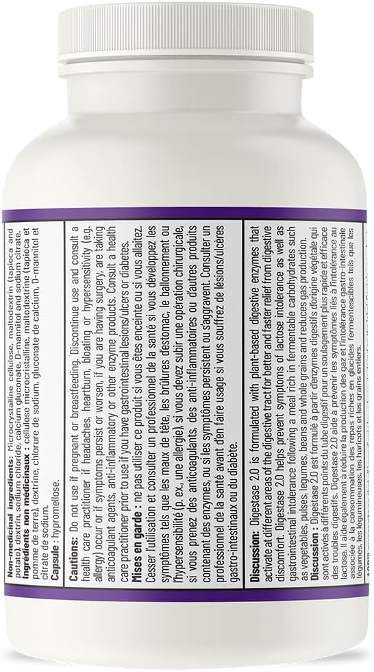 AOR 消化酶，90 粒胶囊，30 天用量 - 消化酶补充剂 - 支持消化，缓解胀气和腹胀 - 无麸质、非转基因、纯素 - 乳糖支持酶 - 促进消化舒适