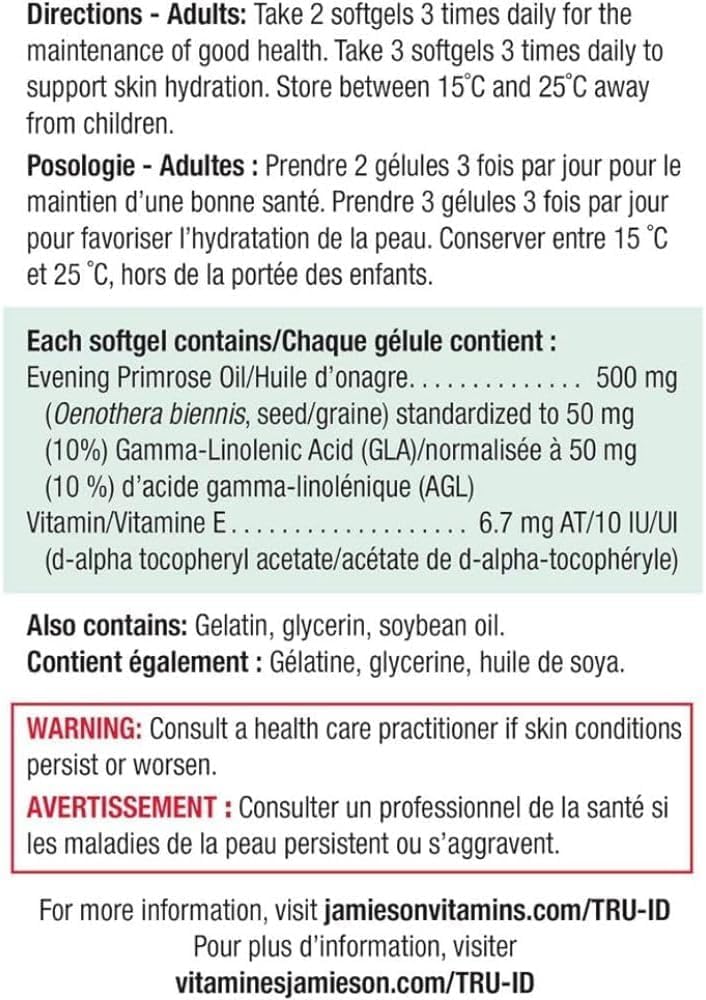 月見草油 500 毫克軟膠囊 - 含維生素 E，無麩質，180 粒（1 包）和 Omega-3 Select 1,000 毫克