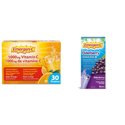 Emergen-C 1000mg 维生素C粉剂补充剂、饮料混合物 & 维生素C粉剂补充剂、饮料混合物