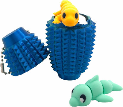 Upgrade 3D Printed Pain Fidget, 3D Printed Pain Fidget with Animals - Purple