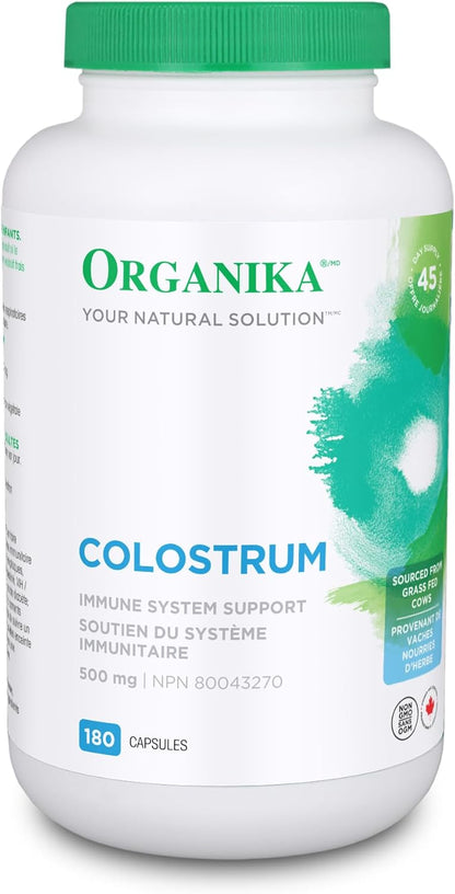 Organika 加拿大制造初乳（牛）- 免疫支持，草饲 - 180 粒