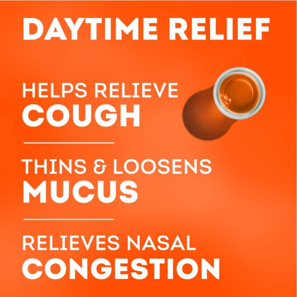 Vicks DayQuil 止咳和鼻塞非嗜睡液体药，白天缓解咳嗽、粘液和鼻塞，柑橘味，354 毫升